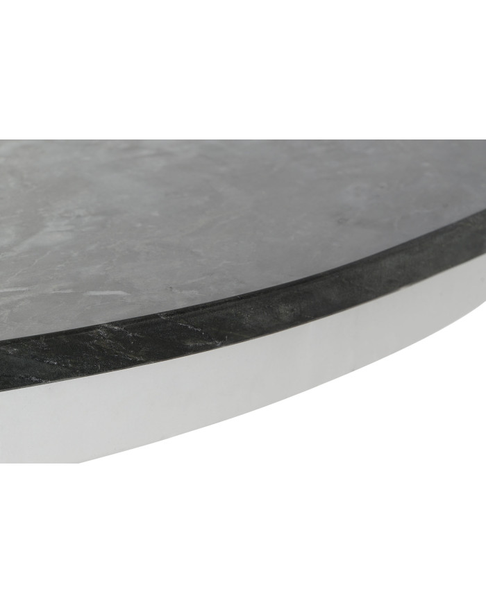 MESA COMEDOR MARMOL METAL 110X110X76 NEGRO