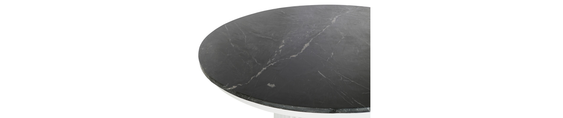 MESA COMEDOR MARMOL METAL 110X110X76 NEGRO