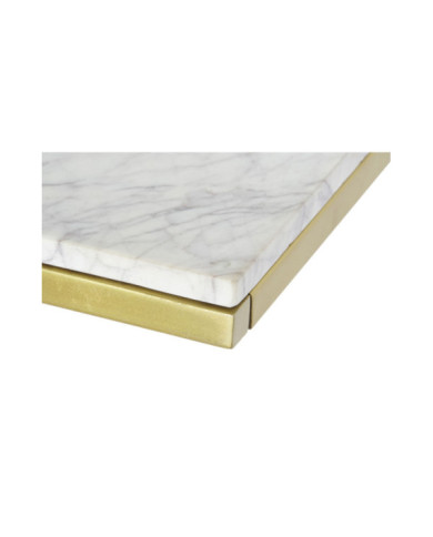 MESITA AUXILIAR MARMOL HIERRO 40X46X65 BLANCO
