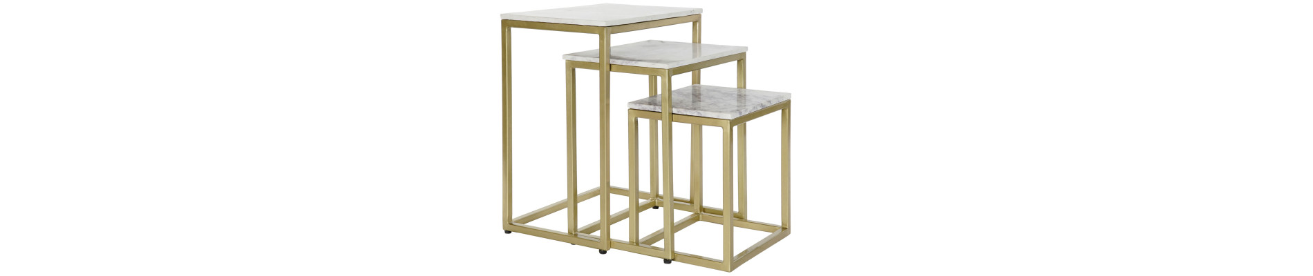 MESITA AUXILIAR SET 3 MARMOL HIERRO 50X35X60