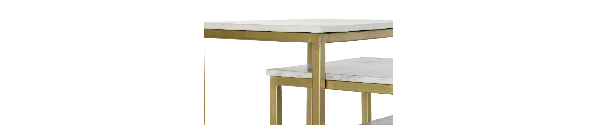 MESITA AUXILIAR SET 3 MARMOL HIERRO 50X35X60