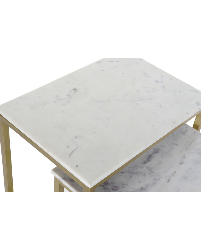 MESITA AUXILIAR SET 3 MARMOL HIERRO 50X35X60