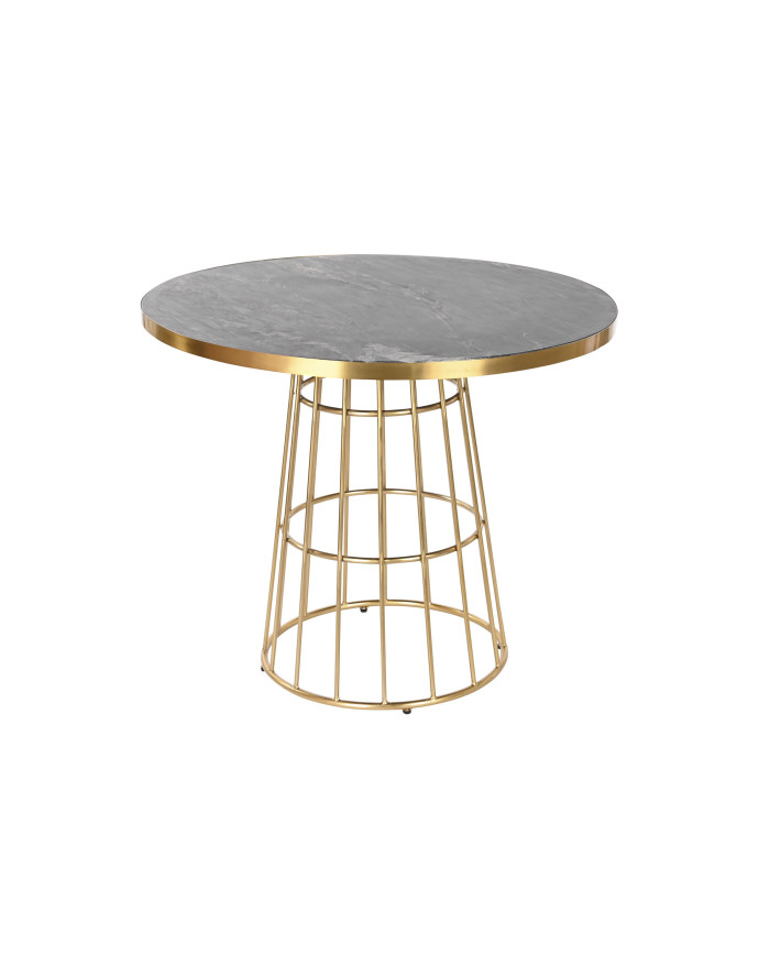 MESA COMEDOR MARMOL HIERRO 90X90X75,5 NEGRO