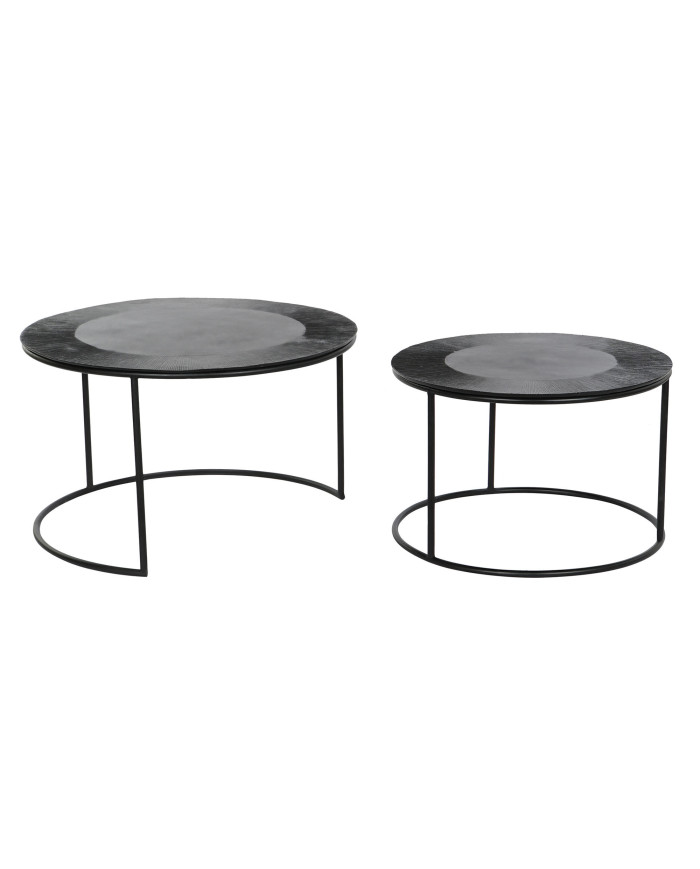 MESITA AUXILIAR SET 2 METAL ALUMINIO 76,5X76,5X47