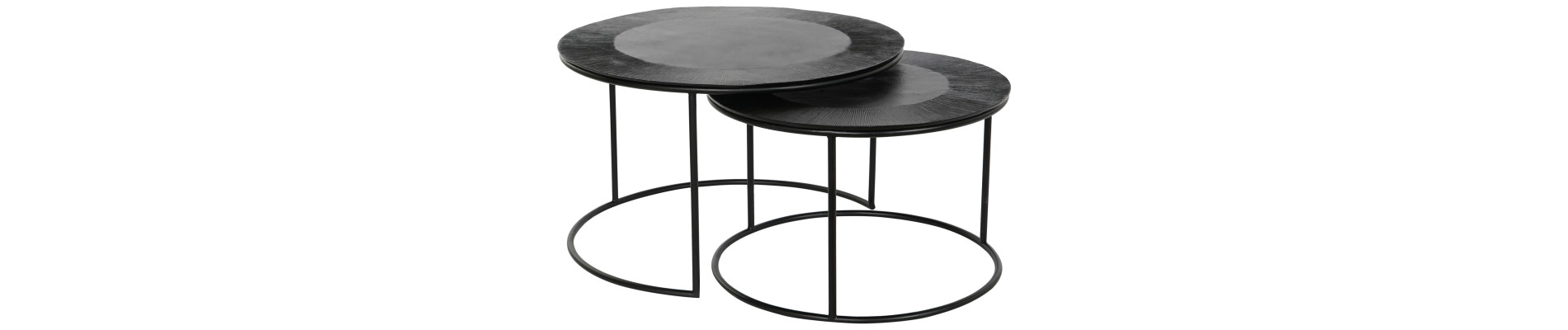 MESITA AUXILIAR SET 2 METAL ALUMINIO 76,5X76,5X47