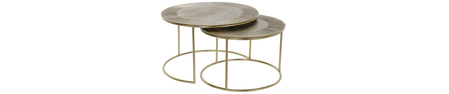 MESITA AUXILIAR SET 2 METAL ALUMINIO 76,5X76,5X47