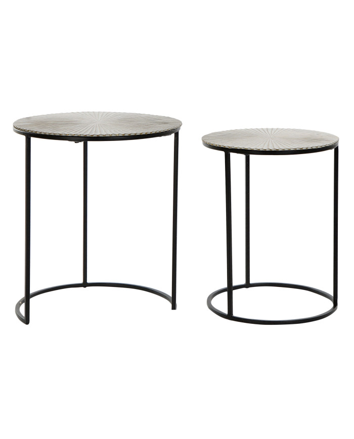 MESITA AUXILIAR SET 2 ALUMINIO 49X49X58