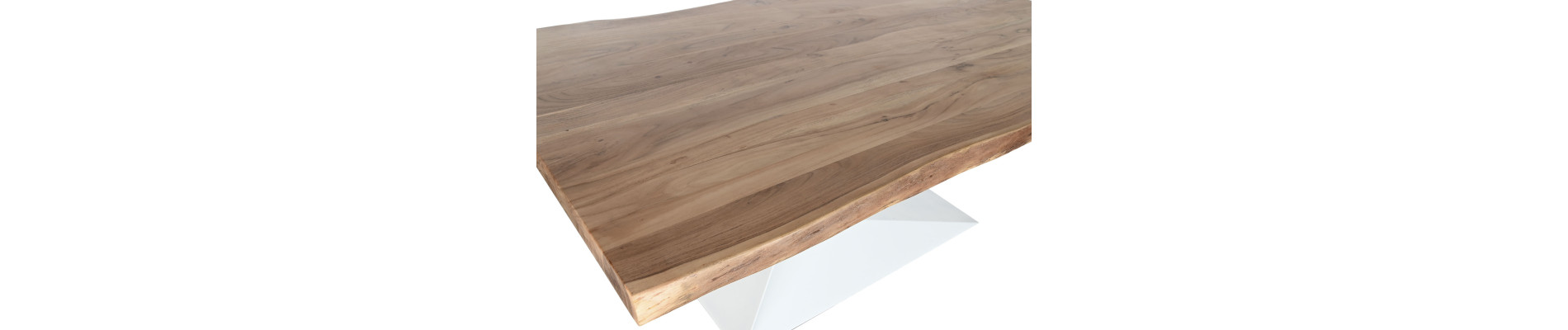 MESA COMEDOR ACACIA METAL 200X100X76 PATA BLANCA