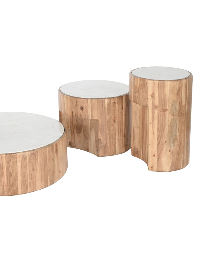 MESA CENTRO SET 3 ACACIA 38,5X38,5X58,5 65,10