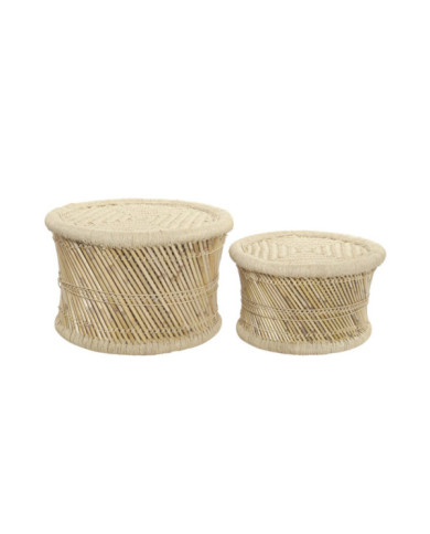 MESA CENTRO SET 2 FIBRA 63X63X42 NATURAL