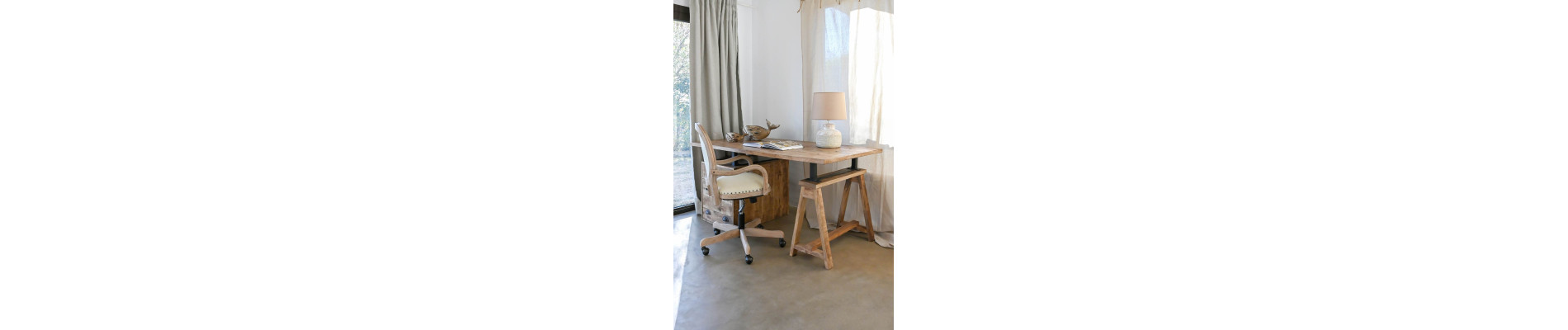 ESCRITORIO MANGO METAL 160X80X75 NATURAL