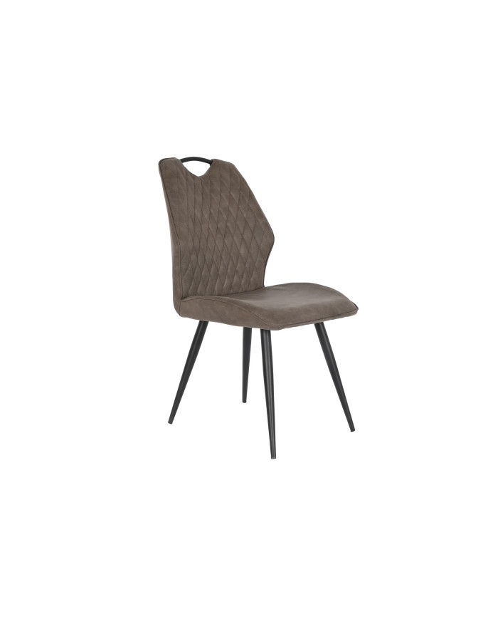 SILLA POLIESTER METAL 60X48X88,5 ASA MARRON OSCURO