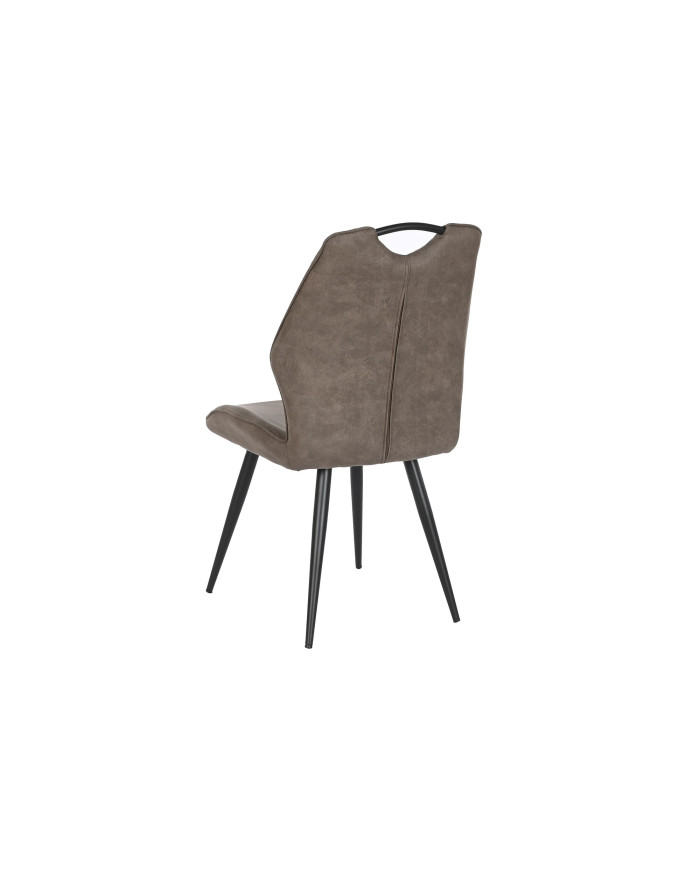 SILLA POLIESTER METAL 60X48X88,5 ASA MARRON OSCURO