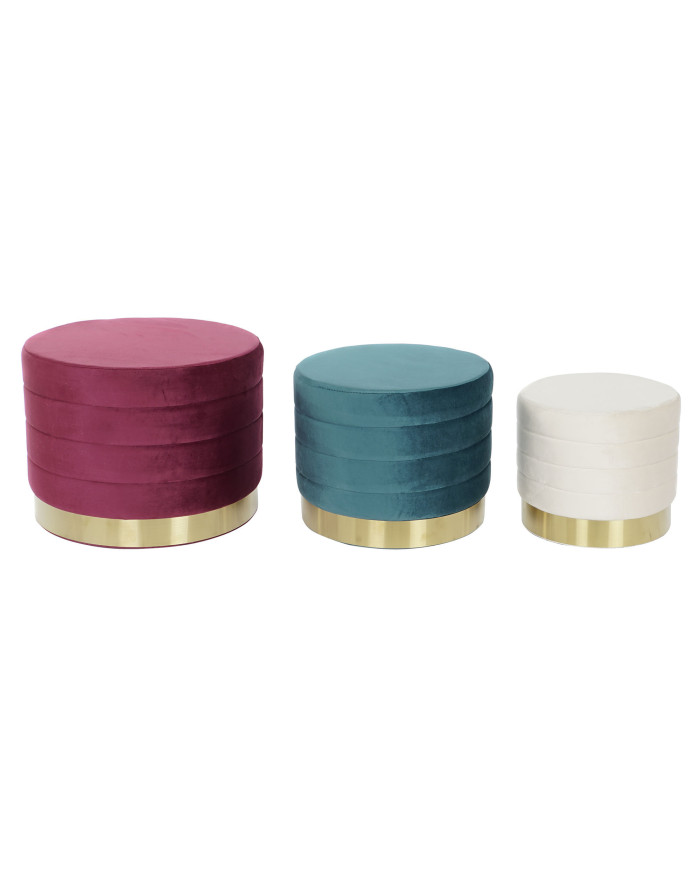REPOSAPIES SET 3 POLIESTER MDF 60X60X45 TERCIOPELO