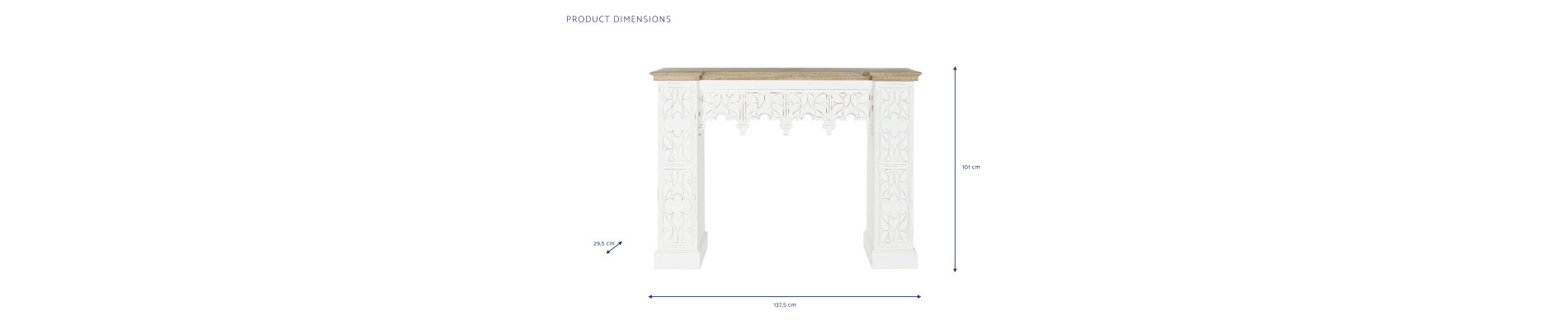 FRONTAL CHIMENEA ABETO MDF 137,5X29,5X101 BLANCO