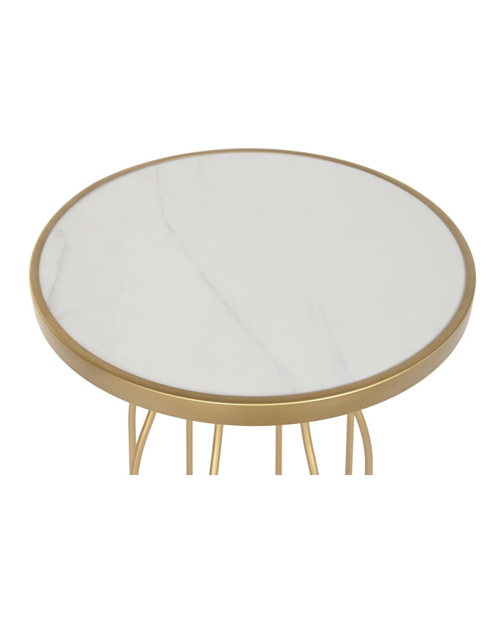 MESITA AUXILIAR METAL PIZARRA 49X49X60,5 DORADO