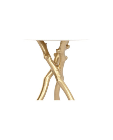 MESITA AUXILIAR MARMOL HIERRO 45X45X50 DORADO