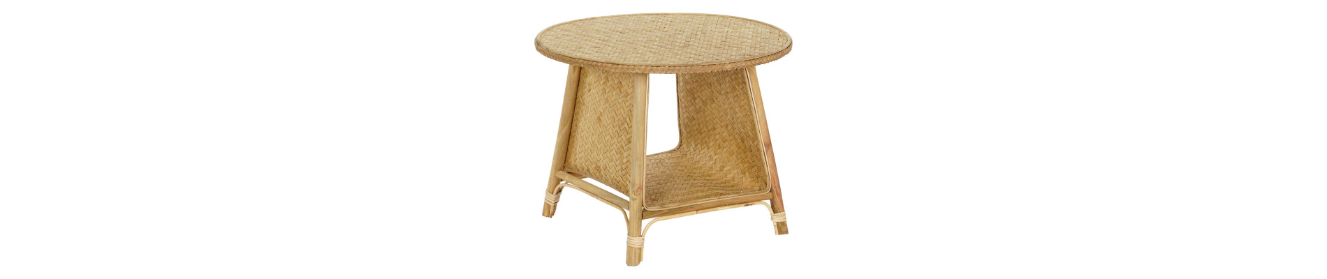 MESITA AUXILIAR BAMBU RATAN 61X61X49 NATURAL