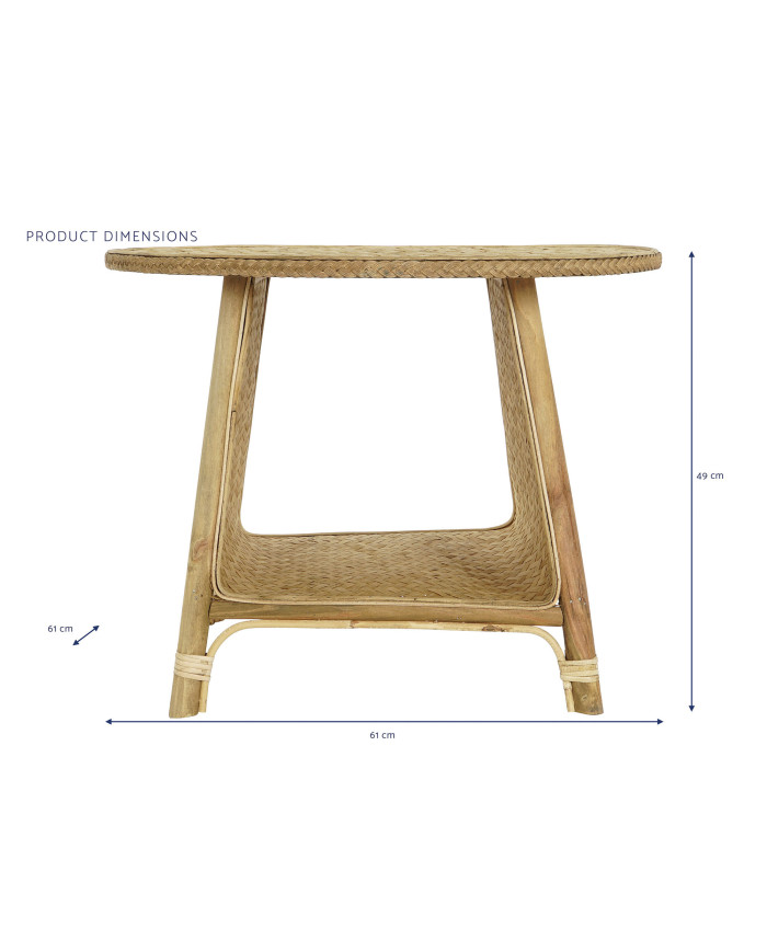 MESITA AUXILIAR BAMBU RATAN 61X61X49 NATURAL