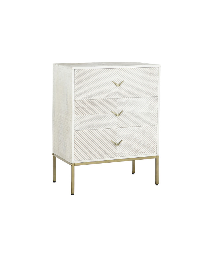 COMODA MANGO METAL 70X40X90 DECAPE BLANCO