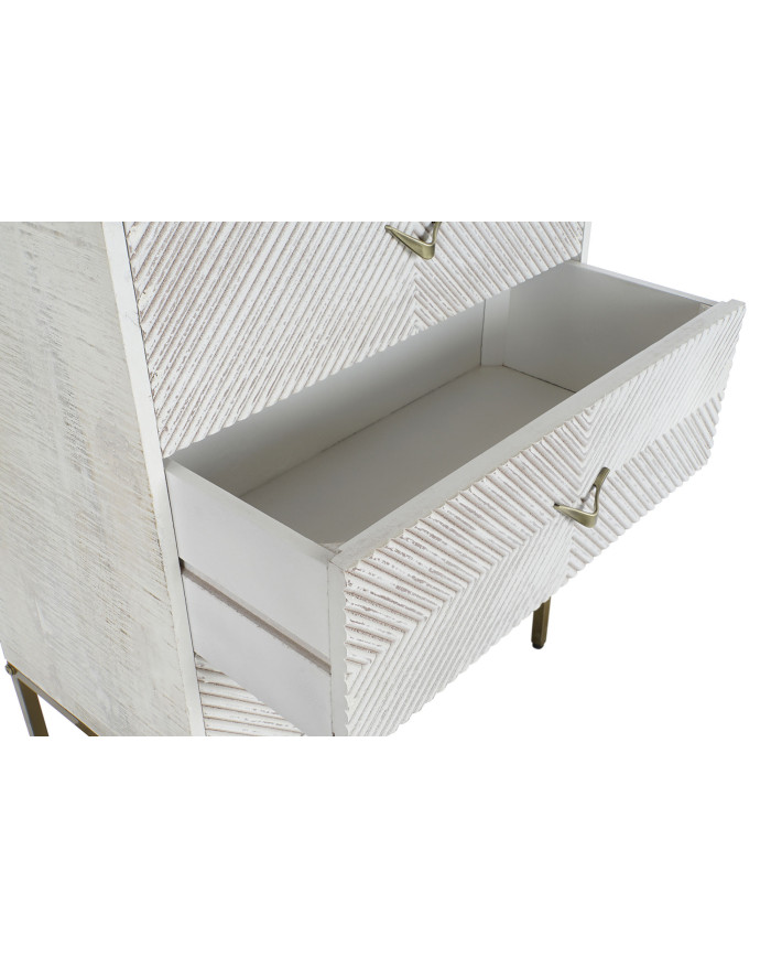 COMODA MANGO METAL 70X40X90 DECAPE BLANCO