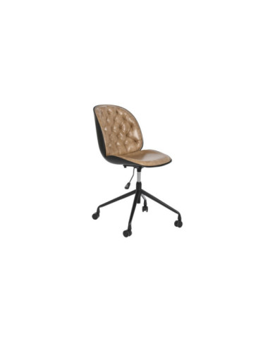 SILLA PP METAL 47,5X57,5X83 89 RUEDAS MARRON CLARO