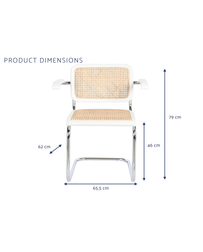 SILLA OLMO RATAN 65,5X62X79 BLANCO