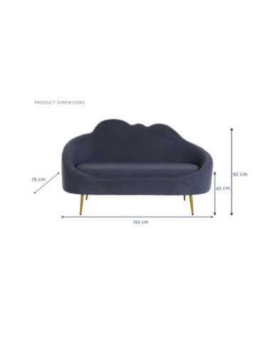 SOFA POLIESTER METAL 155X75X92 NUBE BORREGUITO