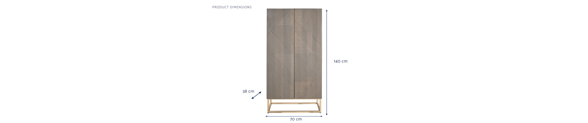 ARMARIO MADERA JAMUN 70X38X140 GRIS OSCURO