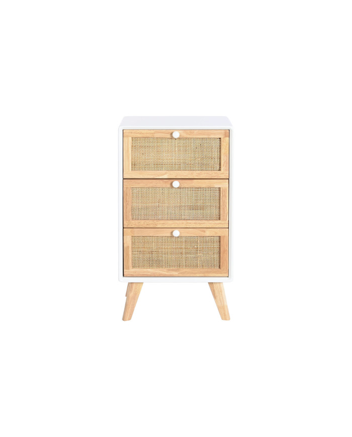 CAJONERA PAULOWNIA RATAN 40X30X72 BLANCO