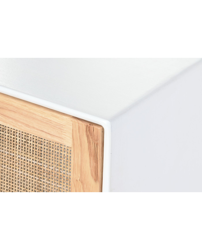 MUEBLE TV PAULOWNIA RATAN 120X30X50 BLANCO