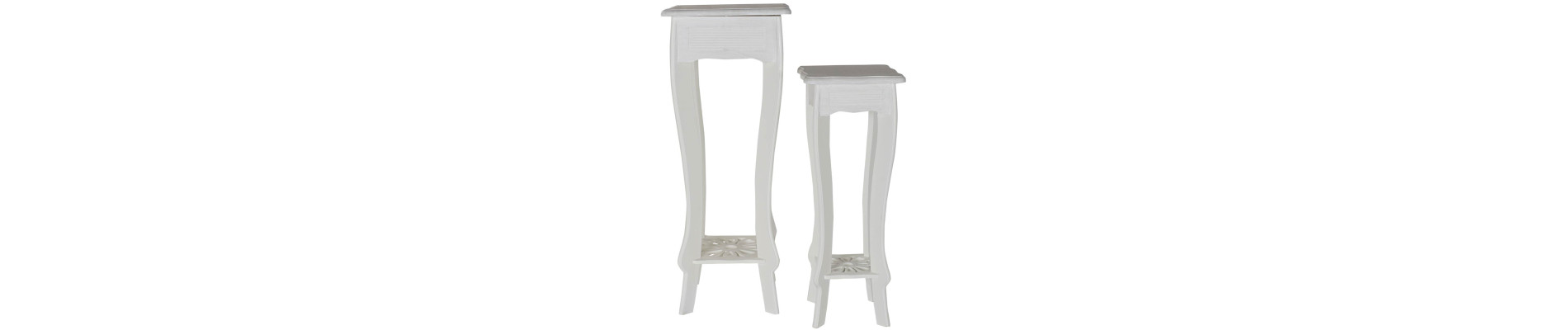 MESITA AUXILIAR SET 2 MDF 30X30X76,5 BLANCO