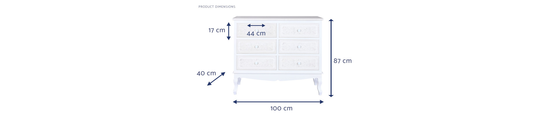 COMODA MADERA MDF 100X40X87 BLANCO