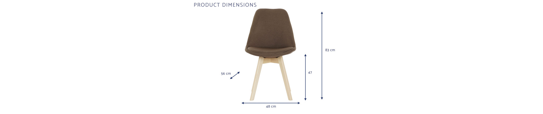 SILLA POLIESTER HAYA 48X56X83 ACOLCHADO MARRON
