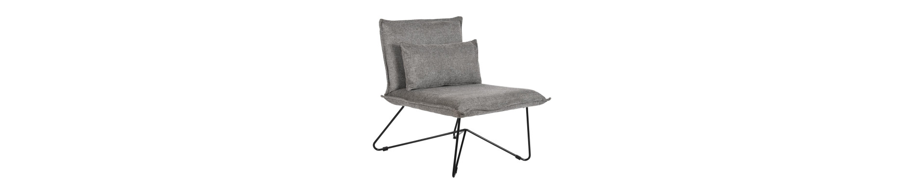 SILLON POLIESTER METAL 66X78X75 CON COJIN GRIS