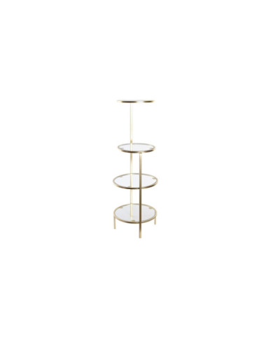 ESTANTE METAL CRISTAL 32,5X30X86 DORADO