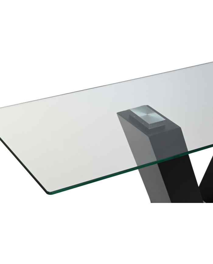 CONSOLA CRISTAL TEMPLADO MDF 120X40X76 NEGRO