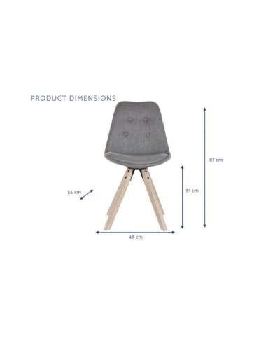 SILLA ROBLE POLIESTER 48X44X84 GRIS OSCURO
