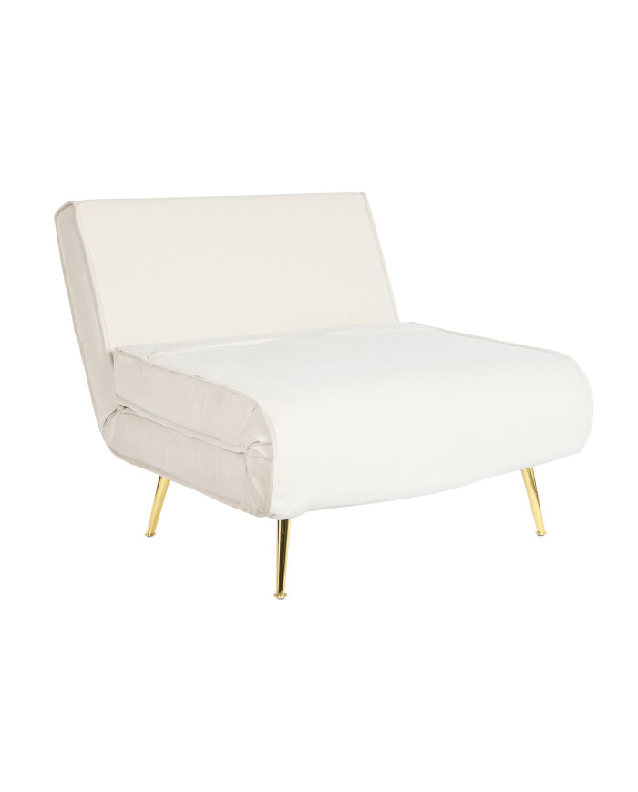 SOFA CAMA POLIESTER METAL 90X90X84 CREMA