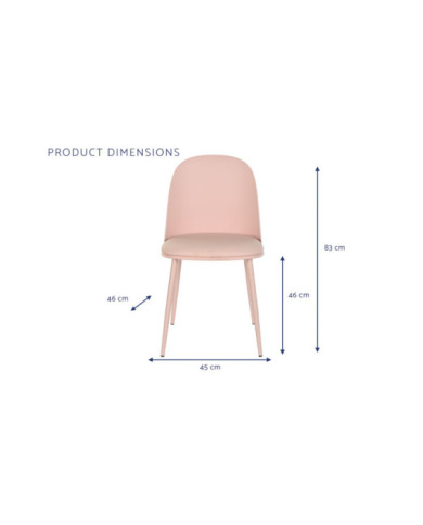 SILLA PP PU 45X46X83 ROSA