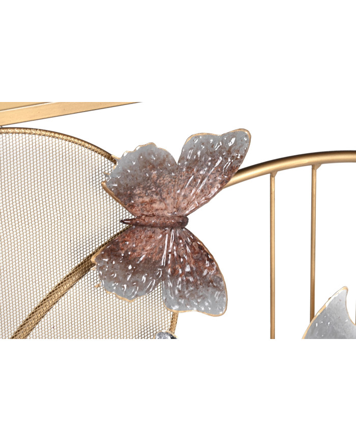 CONSOLA METAL ESPEJO 108X37X80 MARIPOSAS DORADO
