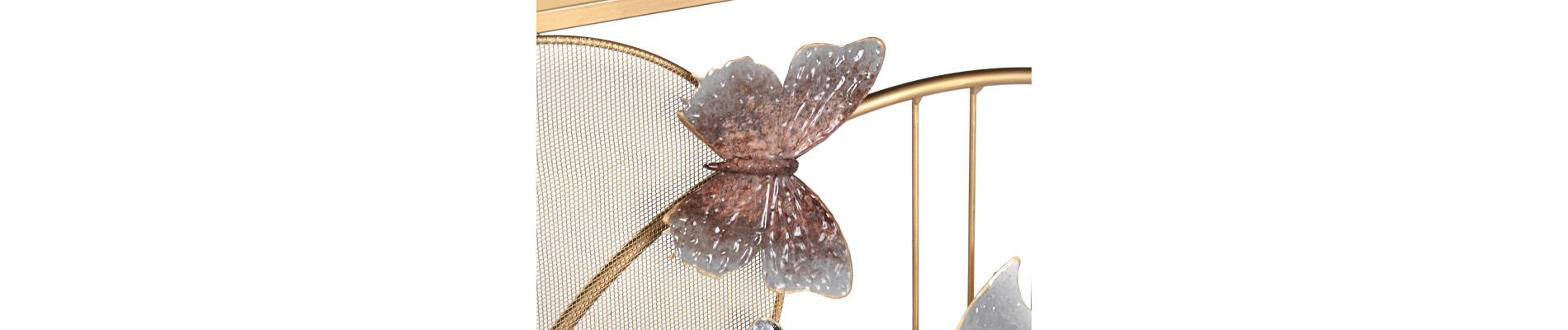 CONSOLA METAL ESPEJO 108X37X80 MARIPOSAS DORADO