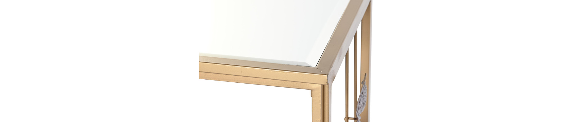CONSOLA METAL ESPEJO 108X37X80 MARIPOSAS DORADO