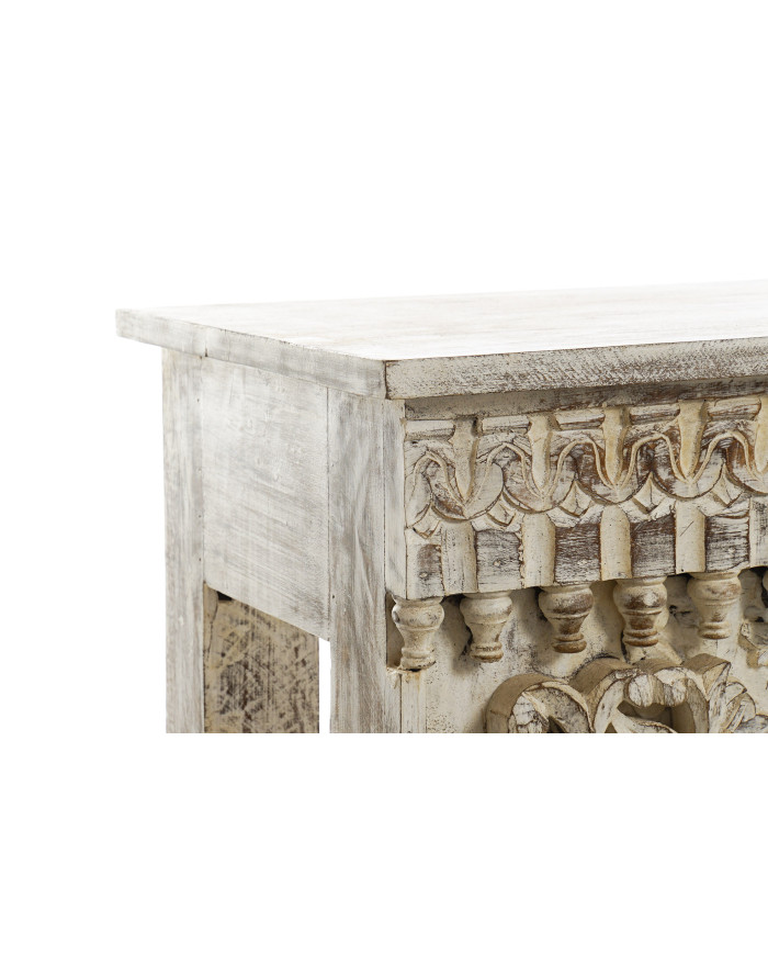 CONSOLA MANGO 150X41X76 ENVEJECIDO BLANCO
