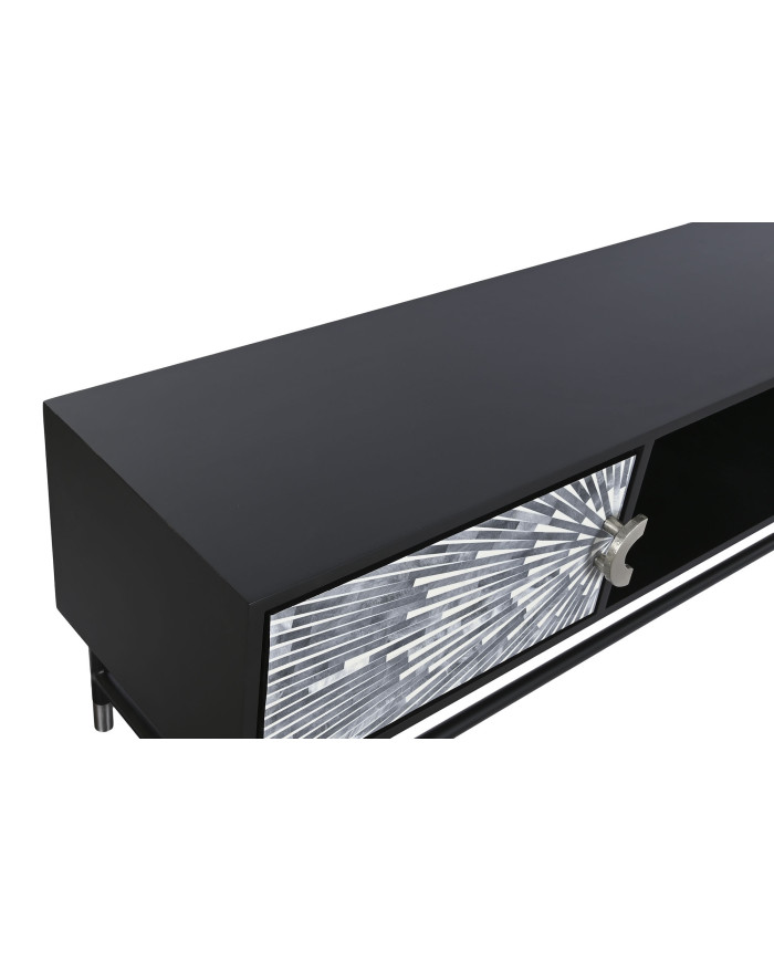 MUEBLE TV HUESO RESINA 170X40X50 TARACEA NEGRO