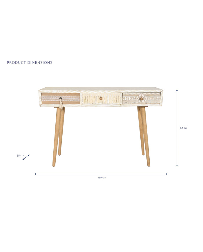 CONSOLA ABETO ALGODON 120X35X80 BLANCO
