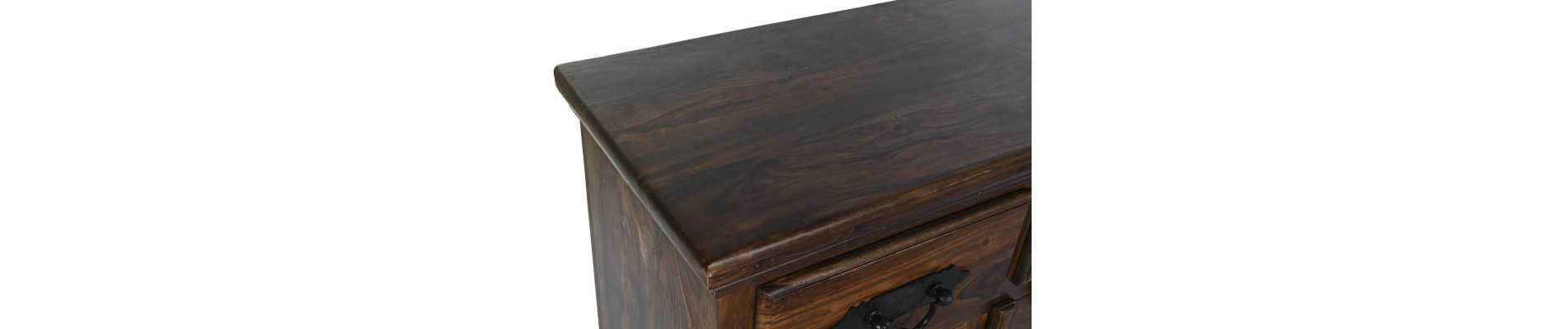 APARADOR SHEESHAM METAL 90X40X90 MARRON OSCURO