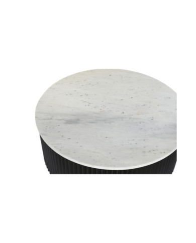 MESA CENTRO METAL MARMOL 80X80X40 NEGRO