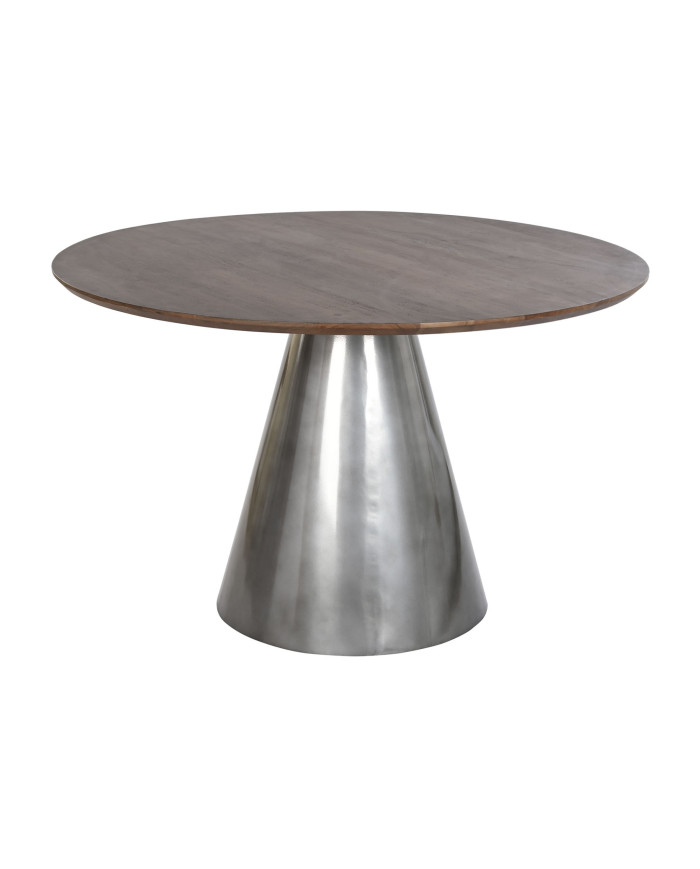 MESA REDONDA COMEDOR ACERO MANGO 120X120X76