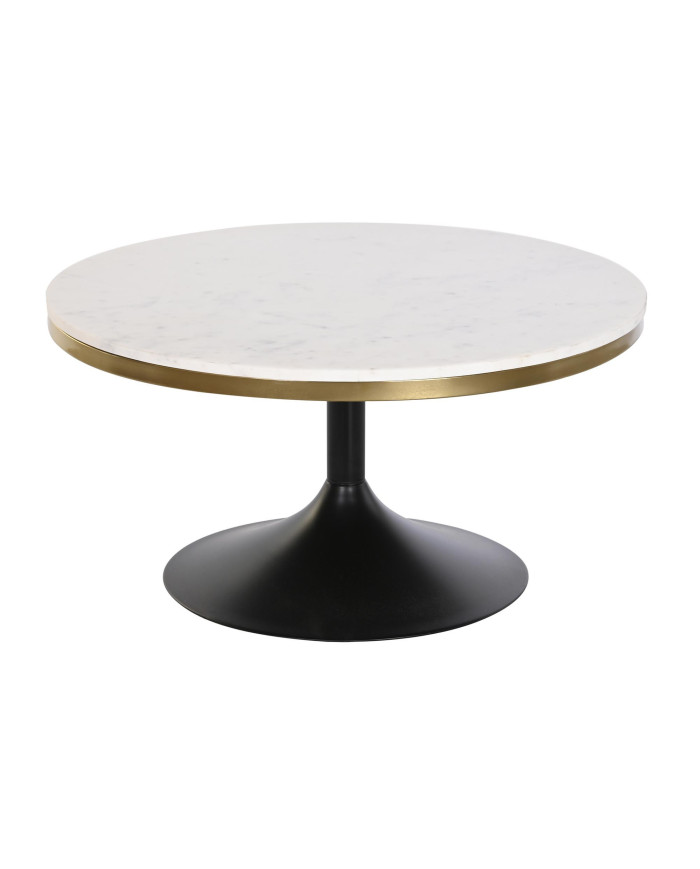 MESA CENTRO METAL MARMOL 76X76X39,5 BLANCO